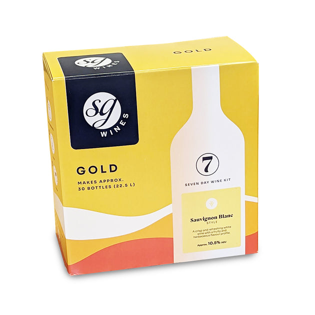 SG Wines Gold 30 Bottle 7 Day White Wine Kit Sauvignon Blanc
