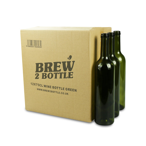 12 x 75cl Brew2Bottle Green Glass Wine Bottle