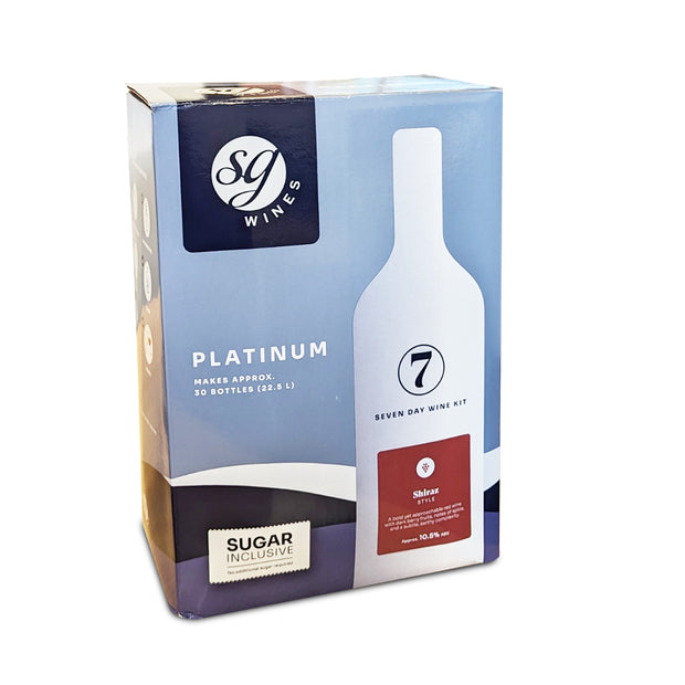 Solomon Grundy Platinum 30 Bottle 7 Day Red Wine Kit - Shiraz
