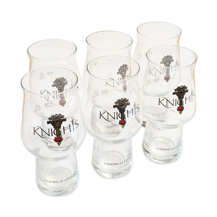 6 Pack Of Knights Cider Half Pint Glasses