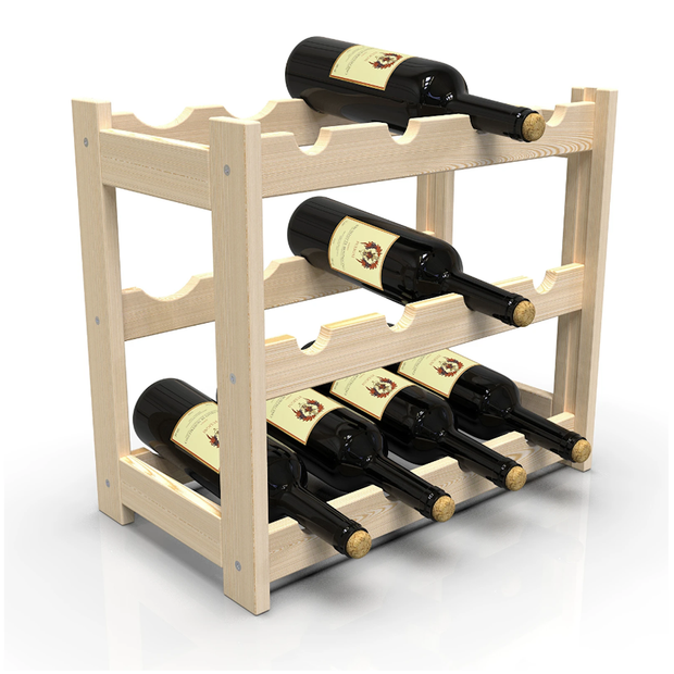 Pine Wine Rack - 12 Bottles