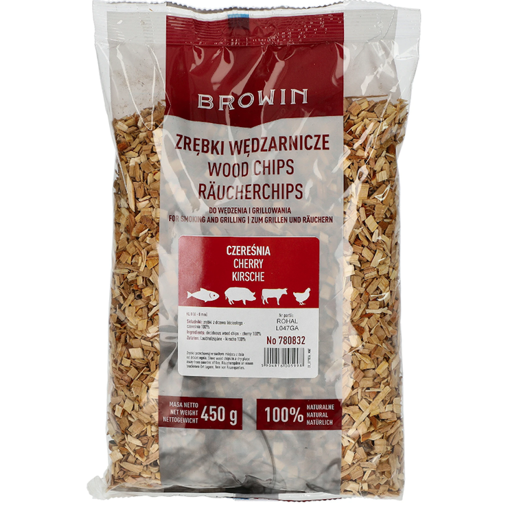 Wood chips for smoking/grilling, cherry, 450 g, class 8