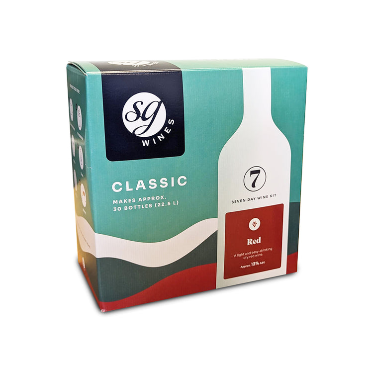 SG Wines Classic 30 Bottle 7 Day Red Wine Kit - Red