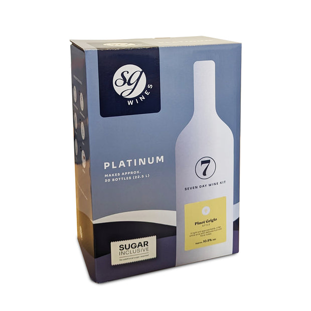 Solomon Grundy Platinum 30 Bottle 7 Day White Wine Kit - Pinot Grigio