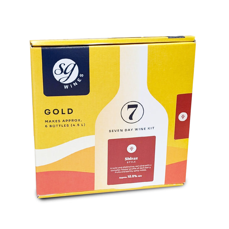 SG Wines Gold 6 Bottle 7 Day Red Wine Kit - Shiraz