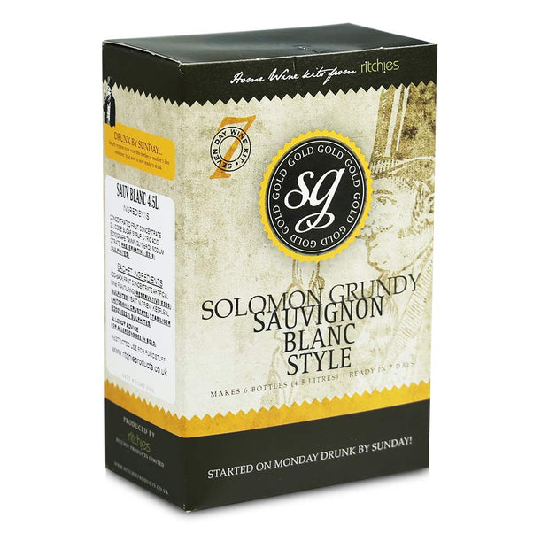 Solomon Grundy Gold 6 Bottle 7 Day White Wine Kit - Sauvignon Blanc