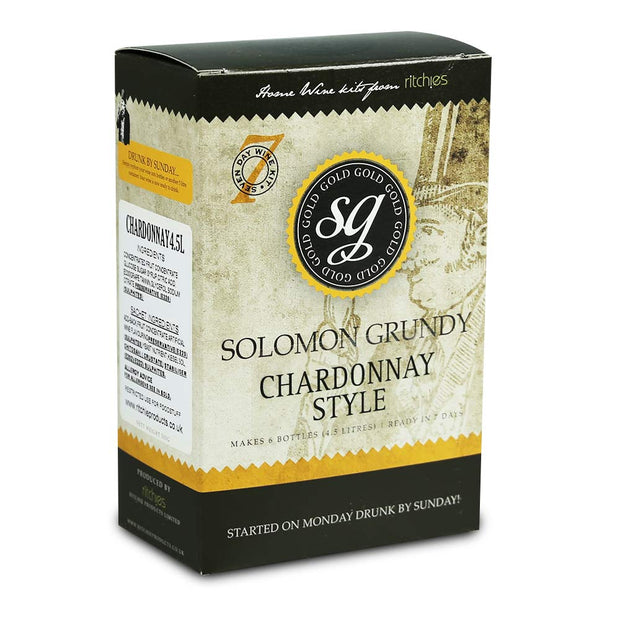 Solomon Grundy Gold 6 Bottle 7 Day White Wine Kit - Chardonnay