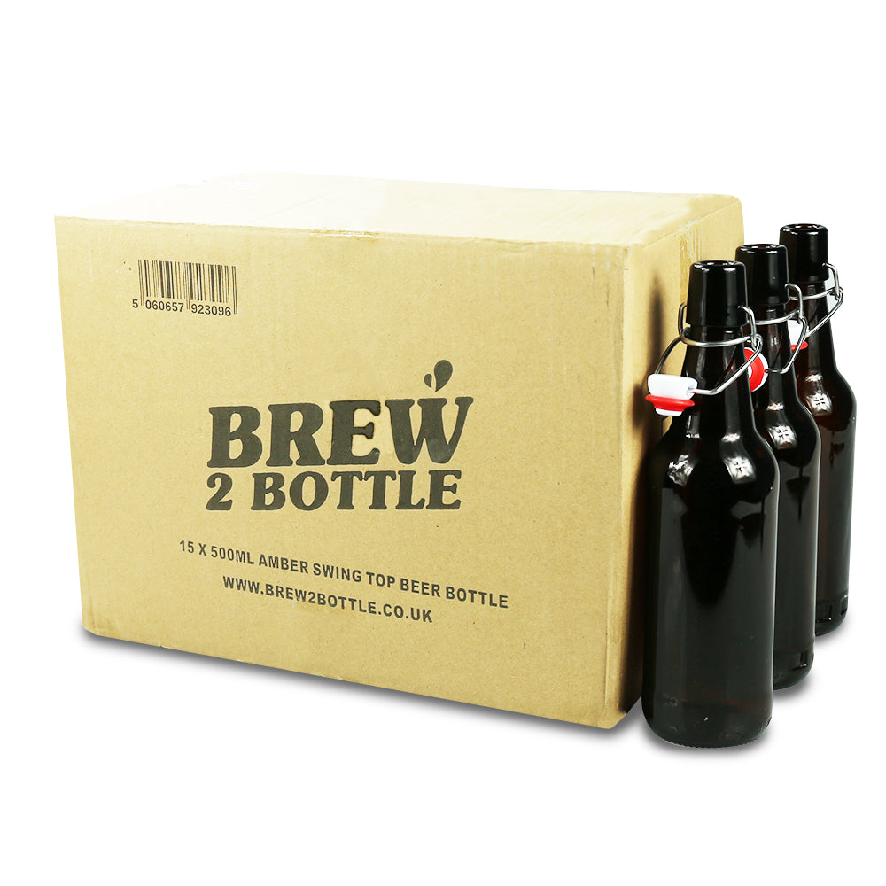 15 x 500ml Brew2Bottle Glass Amber Swing Top Beer Bottles