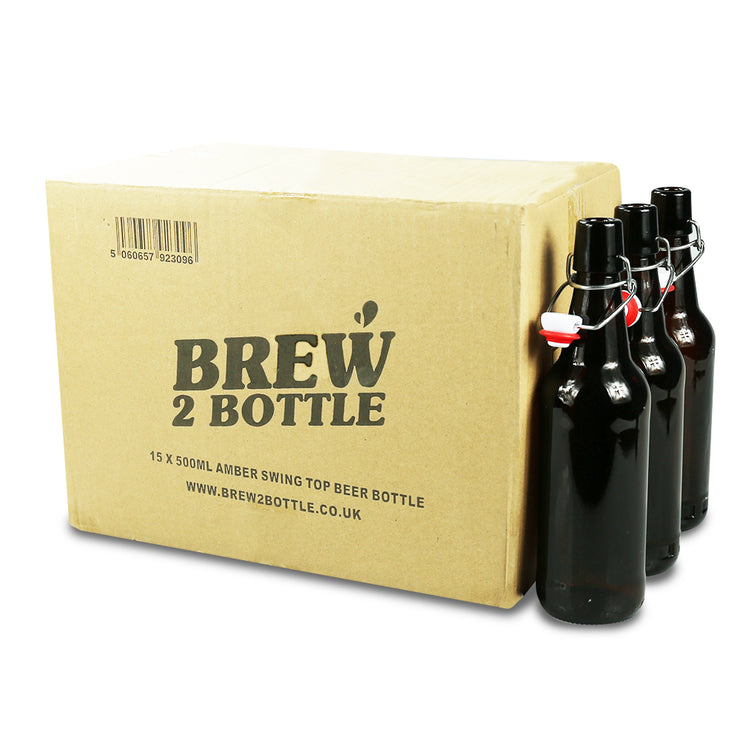 15 x 500ml Brew2Bottle Glass Amber Swing Top Beer Bottles