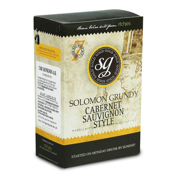 Solomon Grundy Gold 6 Bottle 7 Day Red Wine Kit - Cabernet Sauvignon
