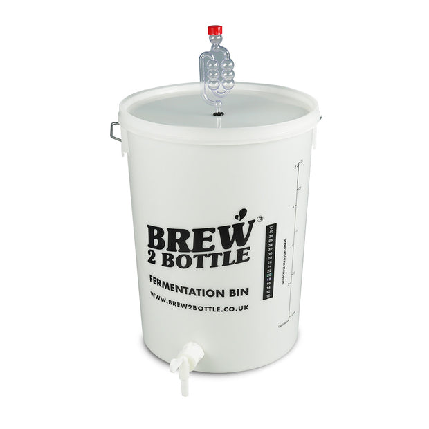 Brew2Bottle 25ltr Bored Bucket, Lid with Grommet, Airlock, LCD Thermometer & Spigot Tap