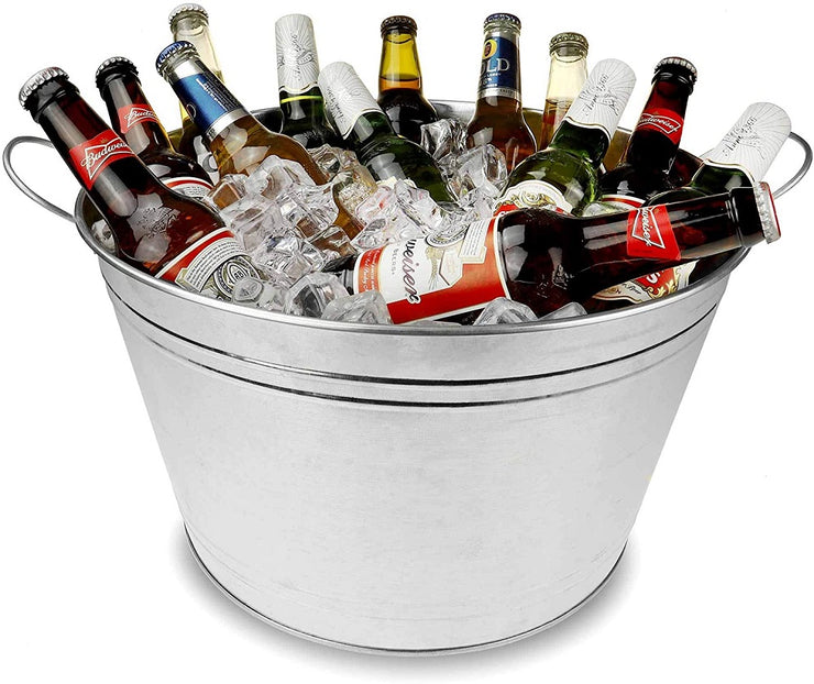 Galvanised Steel Round Party Ice Bucket