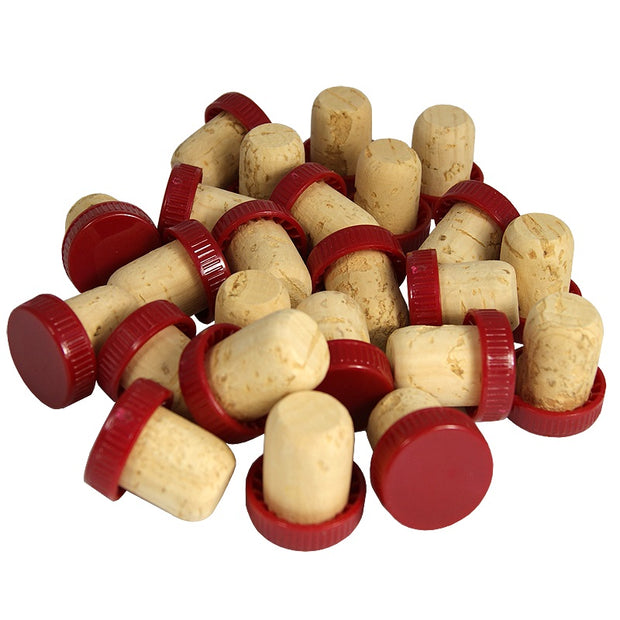 Red Plastic Topped Corks (30 Pack) - Brew2Bottle Home Brew