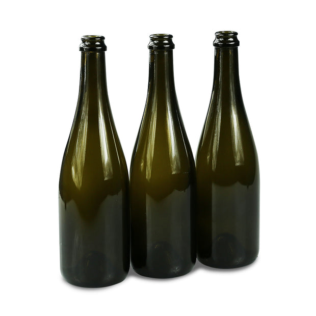 6 x 75cl Brew2Bottle Green Glass Champagne Bottle with Corks/Wires/Labels - Brew2Bottle Home Brew