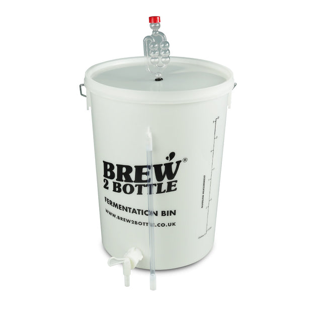 Brew2Bottle 25ltr Bored Bucket, Lid with Grommet, Airlock & Little Bottler